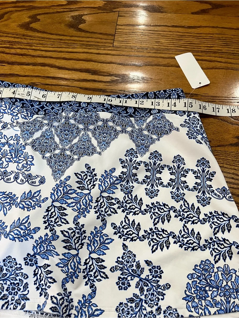Tommy Bahama Skirted Swim Bottom Stamped Medallion Sz S Blue Tile Print New